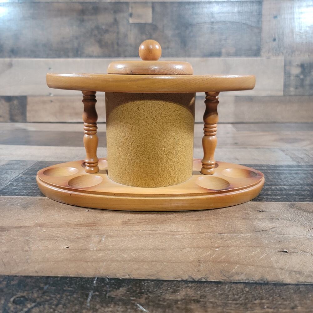 Vintage Fairfax Mfg Co 6 Pipe Stand with Humidor